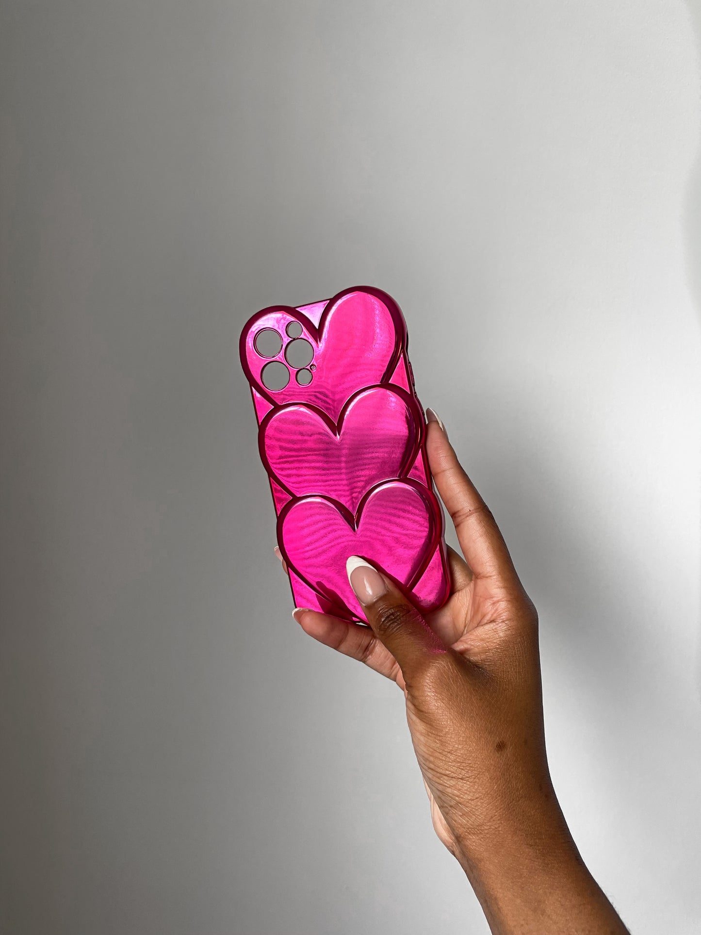 3D Heart Metallic iPhone Case