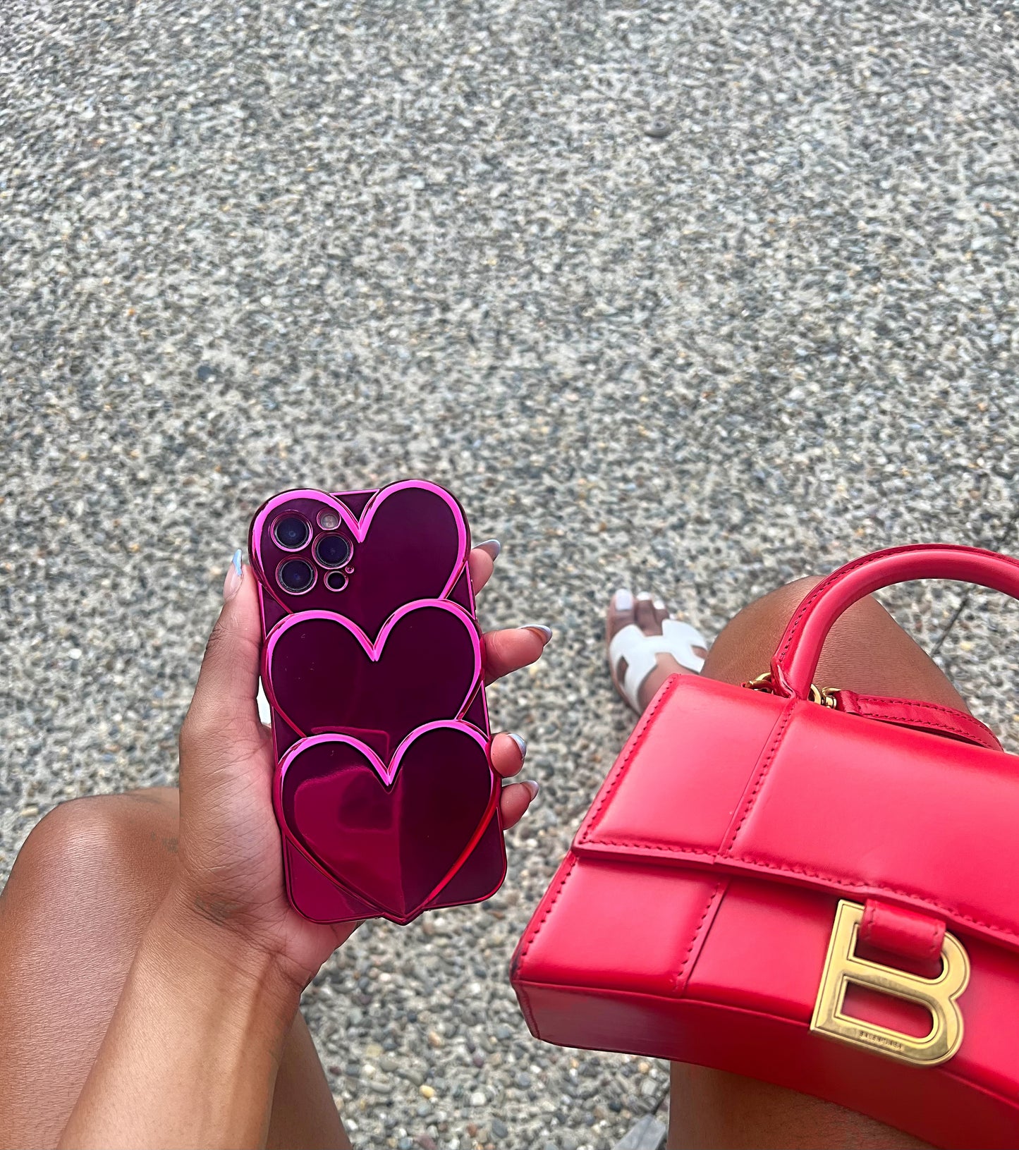 3D Heart Metallic iPhone Case