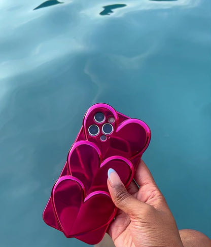 3D Heart Metallic iPhone Case